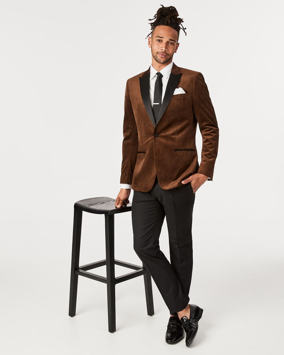 Mens Brown Velvet Tuxedo Jacket